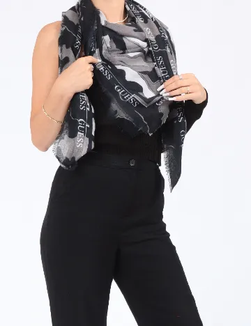 Esarfa Guess, negru Negru
