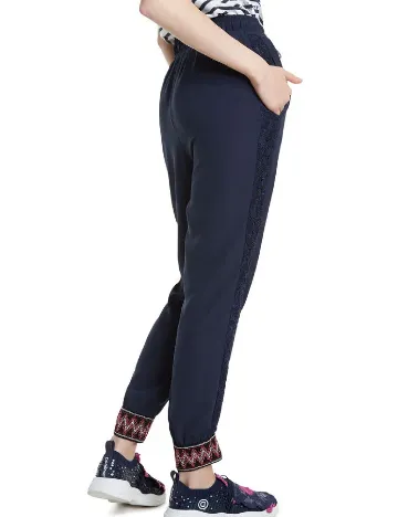 Pantaloni Desigual, albastru Albastru