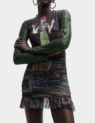 Bluza Desigual, mix culori