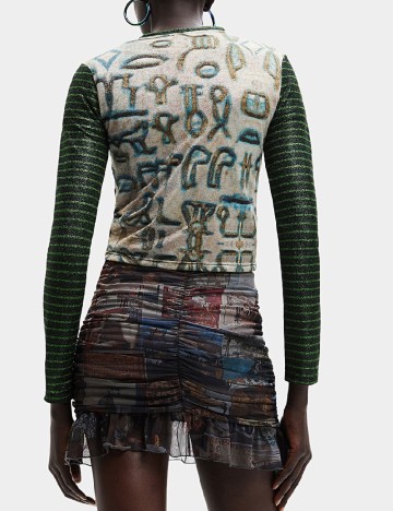 Bluza Desigual, mix culori