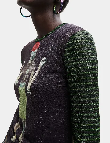 Bluza Desigual, mix culori