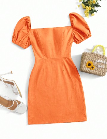 Rochie scurta SHEIN, portocaliu