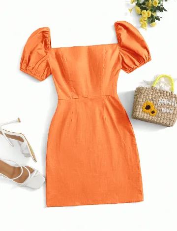 Rochie scurta SHEIN, portocaliu