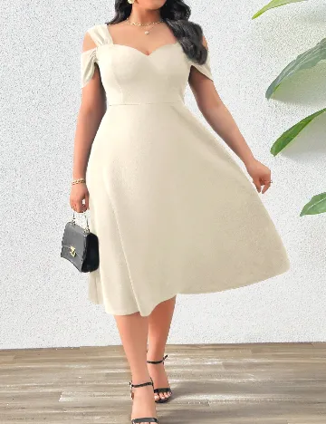 Rochie medie SHEIN CURVE, crem