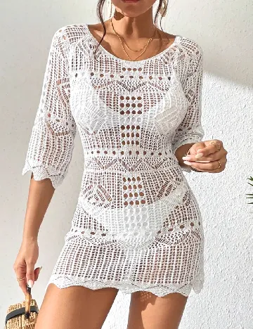 Rochie de plaja SHEIN, alb Alb