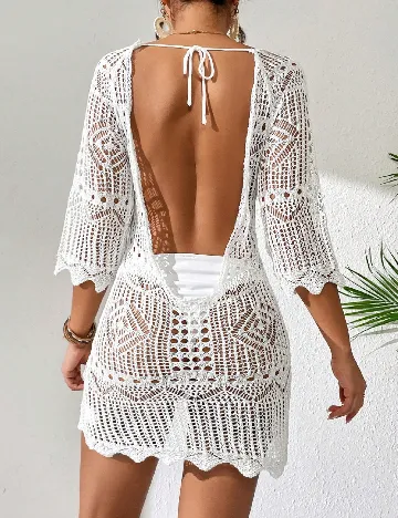 Rochie de plaja SHEIN, alb Alb