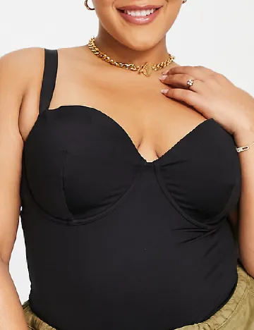 Body ASOS Curve, negru Negru