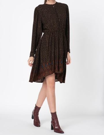 Rochie scurta Desigual, negru/maro