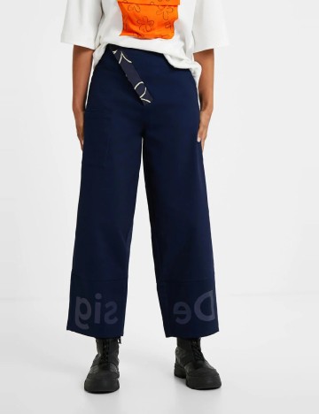 Pantaloni Desigual, albastru