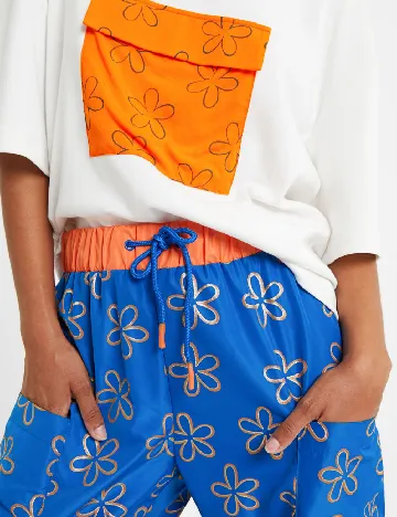 Pantaloni Desigual, albastru