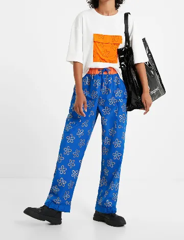 Pantaloni Desigual, albastru