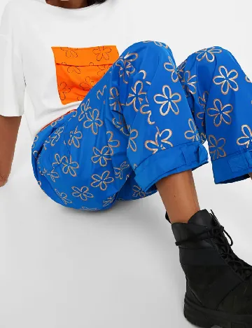Pantaloni Desigual, albastru