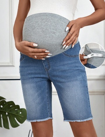 Pantaloni scurti SHEIN Maternity, albastru