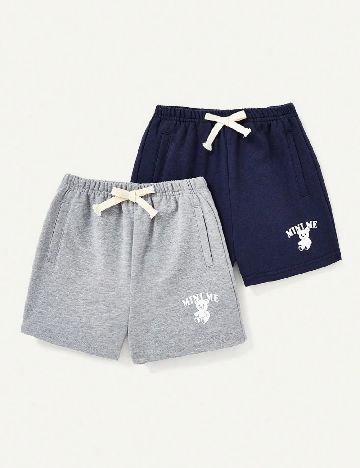 Pantaloni scurti CozyCub, gri/albastru