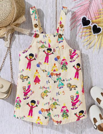 Salopeta Shein Kids, mix culori