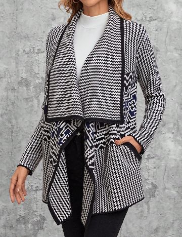 Cardigan Emery Rose, alb/negru