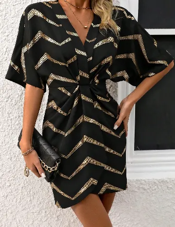 Rochie scurta SHEIN, negru/argintiu