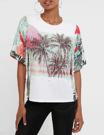 Tricou Desigual, alb Alb