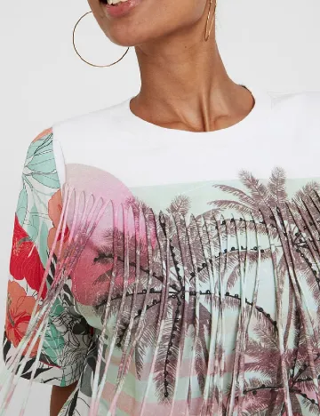 Tricou Desigual, alb Alb