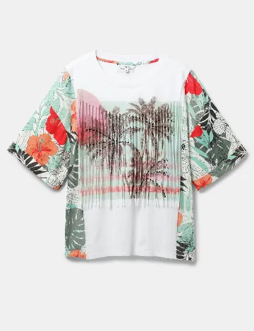 Tricou Desigual, alb Alb