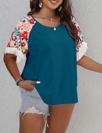 Bluza SHEIN CURVE, turcoaz