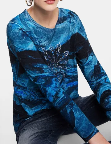 Bluza Desigual, albastru Albastru