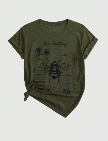 Tricou Romwe, verde/negru