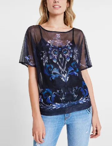 Tricou Desigual, bleumarin Albastru