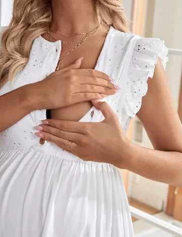 Rochie scurta SHEIN Maternity, alb Alb