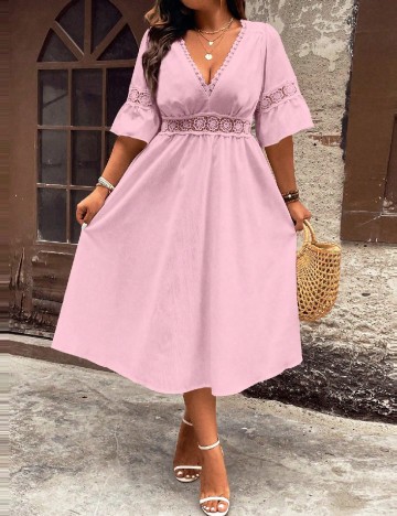 Rochie medie SHEIN CURVE, roz