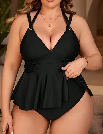 Costum de baie SHEIN CURVE, negru Negru