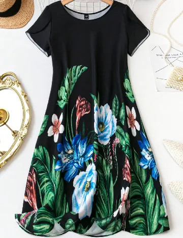 Rochie medie SHEIN CURVE, floral Floral print