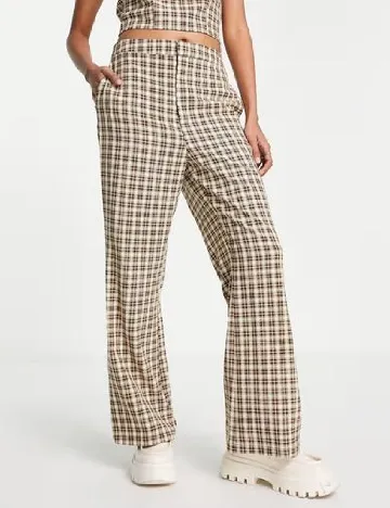 Pantaloni Lola May, crem/maro Crem