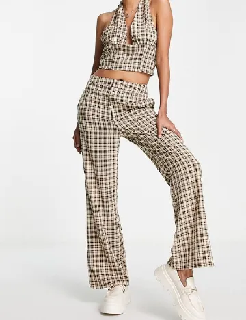 Pantaloni Lola May, crem/maro Crem