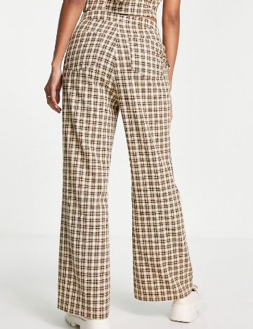 Pantaloni Lola May, crem/maro