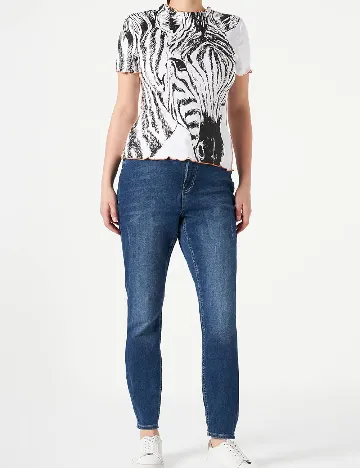 Tricou Desigual, alb/negru Alb