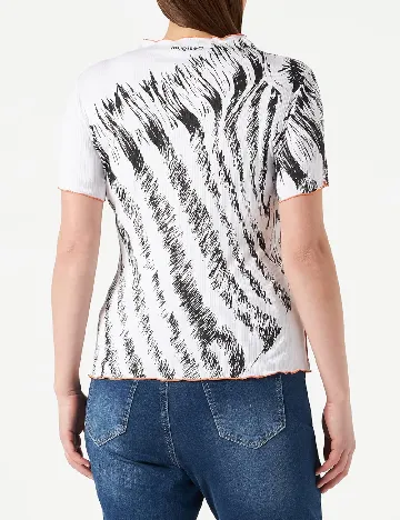 Tricou Desigual, alb/negru Alb
