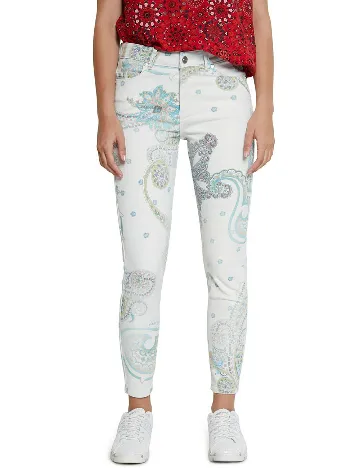 Blugi Desigual, alb Alb