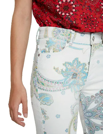 Blugi Desigual, alb Alb
