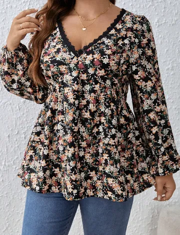 Bluza SHEIN CURVE, floral Floral print