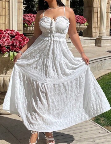 Rochie lunga SHEIN CURVE, alb