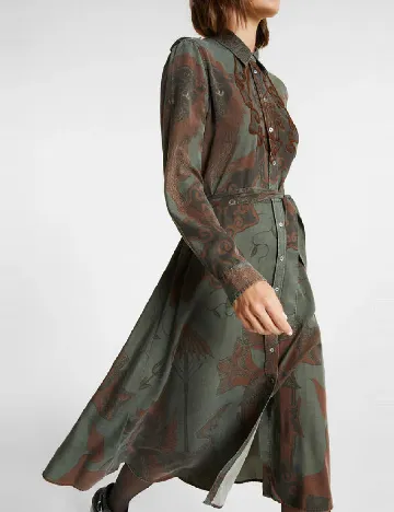 Rochie medie Desigual, verde Verde