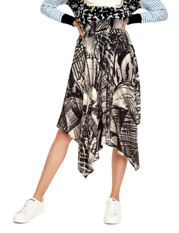 Fusta Desigual, negru/crem