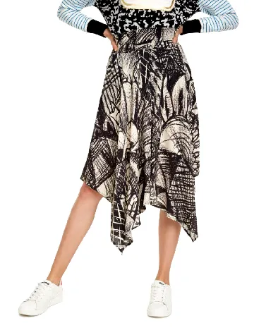 Fusta Desigual, negru/crem Negru
