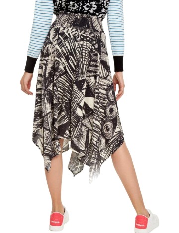 Fusta Desigual, negru/crem