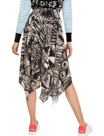 Fusta Desigual, negru/crem Negru
