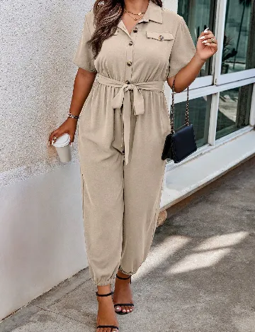 Salopeta SHEIN CURVE, bej Crem