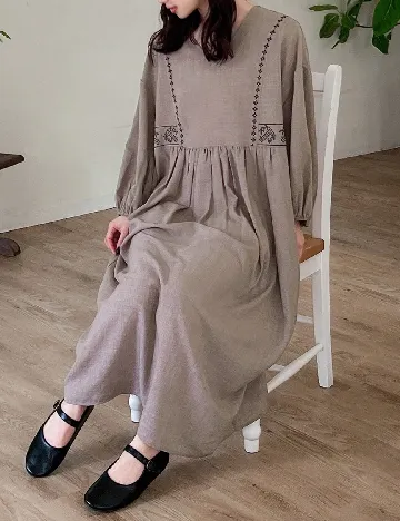 Rochie lunga Friful, maro