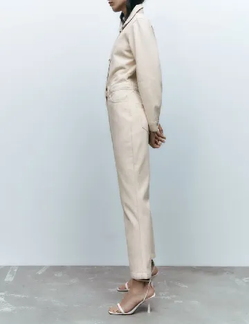 Salopeta Zara, ecru Alb