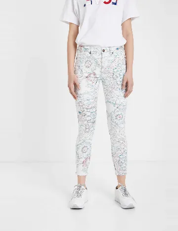 Blugi Desigual, alb Alb